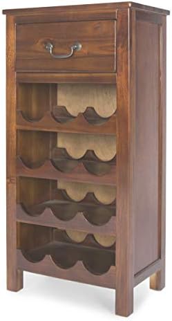 Christopher Knight Home Eirinn Wine Rack with Drawer Dark Oak