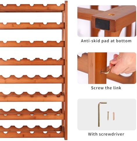 Freestanding Bamboo Wine Rack for Home Kitchen Dining Room