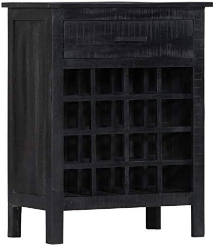 ZQQLVOO Black Wine Rack for 16 Bottles