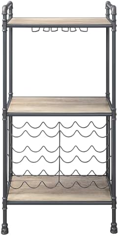 Chic Industrial Wine Rack with Stemware Storage