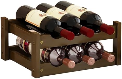 COmepa Freestanding Bamboo Wine Rack 8 Bottle 2 Tier
