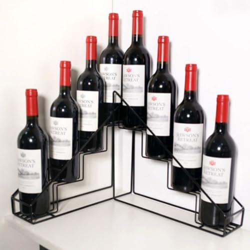Freestanding Black Metal Wine Rack - Tabletop Bottle Holder Stand