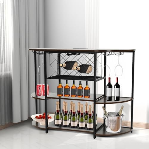 Industrial Wine Rack Table with RGB LED Light