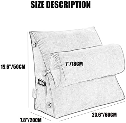ZZYK Adjustable Reading Throw Cushion with Back Support Sky Blue 236 Inch