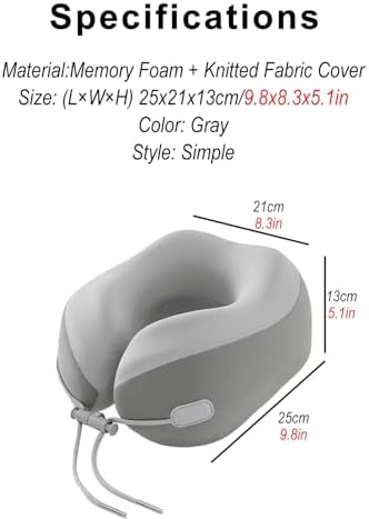 Travel Neck Pillow with Memory Foam and Adjustable Straps 1