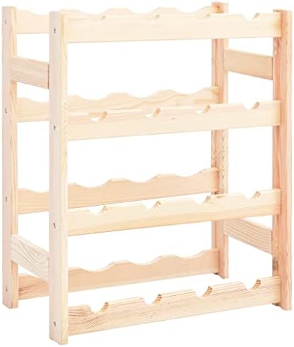 vidaXL Solid Pine Wood Wine Rack for 16 Bottles