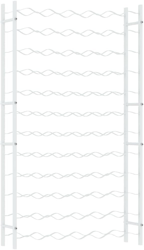 vidaXL 72-Bottle Wine Rack - White Metal Organizer
