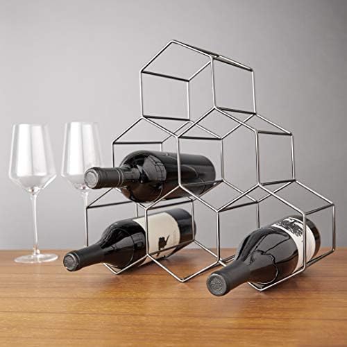 Viski Geo Countertop Wine Rack - 6 Bottle Capacity Gunmetal Black