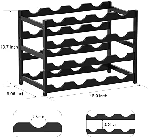 Ruichang 4-Tier Bamboo Wine Rack - 16 Bottle Capacity 1