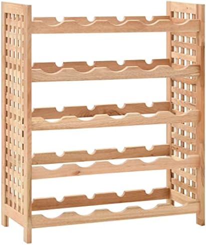 vidaXL 5-Tier Walnut Wine Rack - 25 Bottle Holder