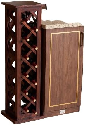 Freestanding Wine Rack in Checkered Design for 10 Bottles