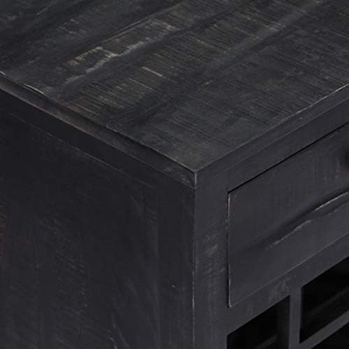 Priority Delivery Wine Rack - 16 Bottle Storage Solid Mango Wood Black