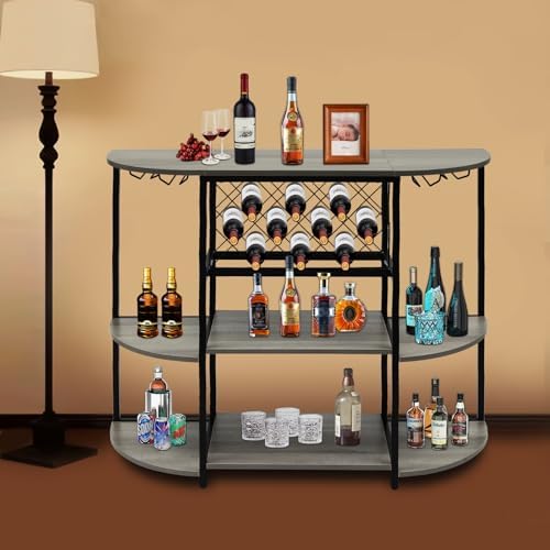 ACNAO 47 Inch Freestanding Wine Rack Table Grey 1