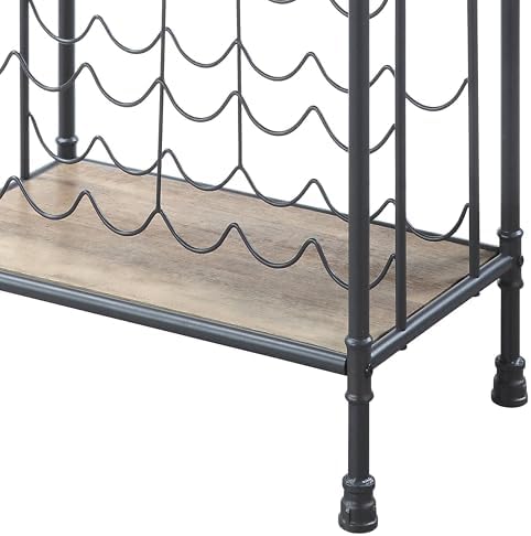 Chic Industrial Wine Rack with Stemware Storage