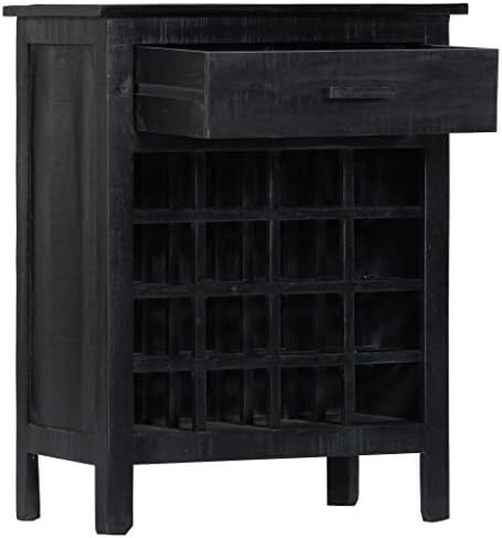 ZQQLVOO Black Wine Rack for 16 Bottles