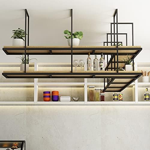 DASHADAO Wall-Mounted Wine Glass Rack with Floating Shelves 1