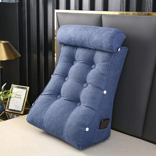 COZMAX Velvet Triangle Reading Pillow for Bed and Sofa
