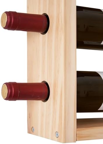 4-Bottle Wall Wine Rack - Solid Pine Wine Holder