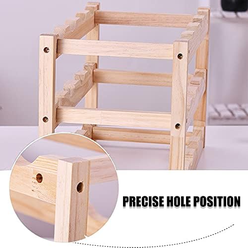 SYCARPET Stackable Solid Wood Wine Rack 3 Layers