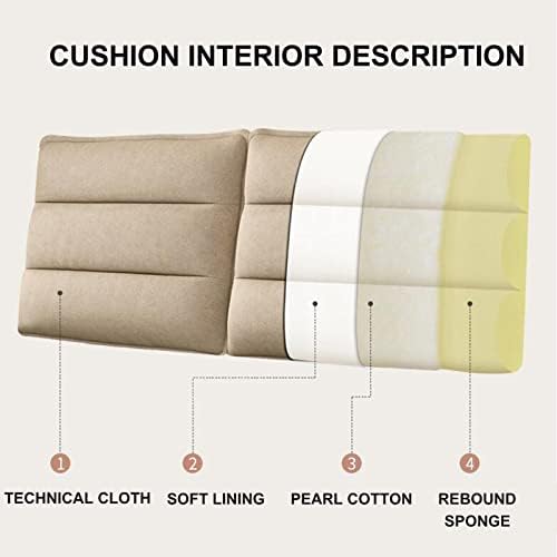 ZZYK Headboard Pillow Backrest Large Upholstered Bed Cushion for Reading Comfort