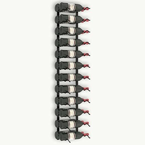 BUKSCYJS Wall-Mounted Wine Rack for 24 Bottles Black Iron