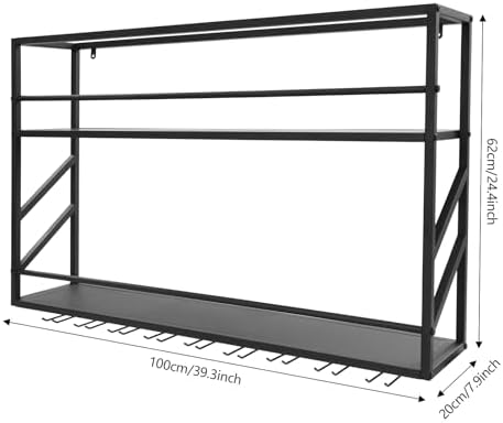 TFCFL Wall Mount Wine Rack 2-Tier Metal Storage