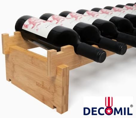 DECOMIL 9 Bottle Wine Rack - Sturdy Modular Stackable