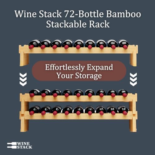 Wine Stack 72 Bottle Bamboo Freestanding Wine Rack