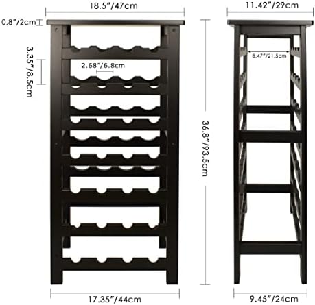 SMIBUY Bamboo Wine Rack 28 Bottles 7-Tier