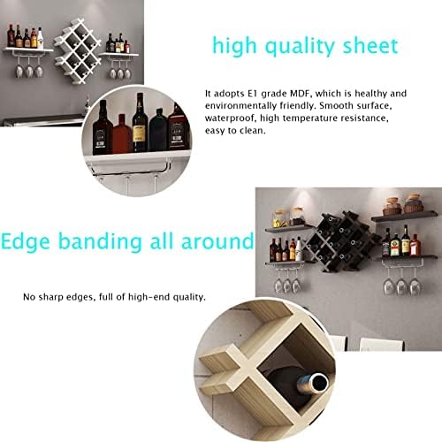 Suuim Wall Shelves - Floating Wine Rack with Glass Holder