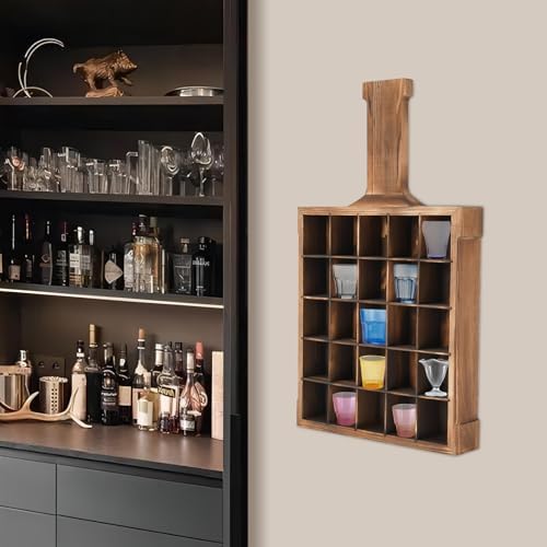 Eapmic Wall-Mounted Wine Glass Rack with 25 Compartments