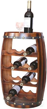 Vintiquewise Wooden Barrel Shaped 14 Bottle Wine Rack