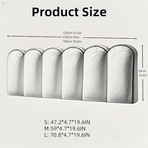TPTBON Corduroy Headboard Pillow Petals Design Reading Support Cushion