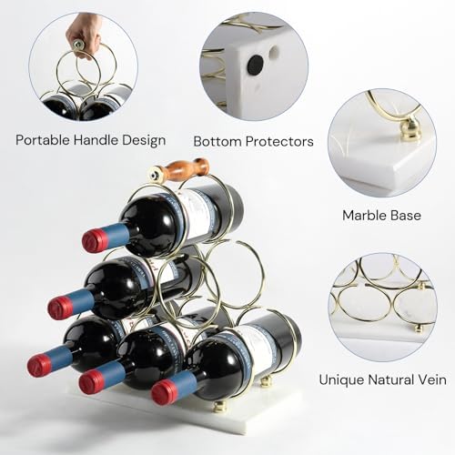 BCS Tabletop Wine Rack with Marble Base