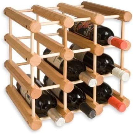 JK Adams 12-Bottle Ash Wood Wine Rack Natural