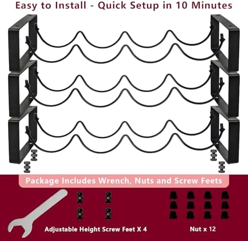 GREATLINK 3-Tier Wine Rack Black Freestanding