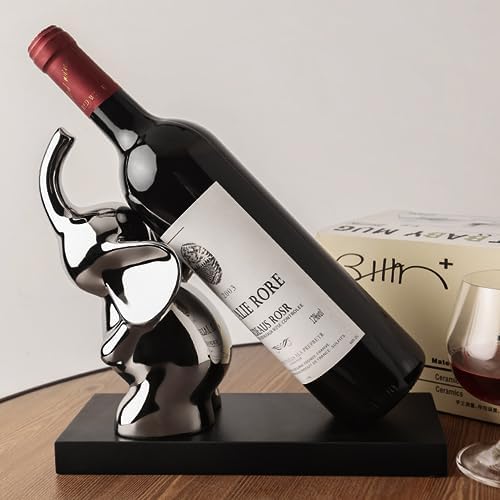 Linxia Silver Ceramic Elephant Wine Rack 1