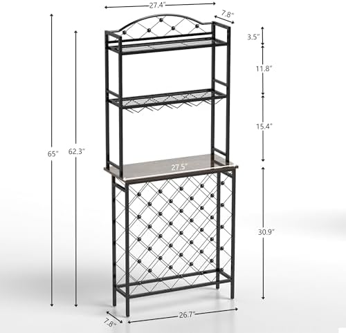 ETAZMDITE 3-Tier Industrial Wine Rack Bar Table