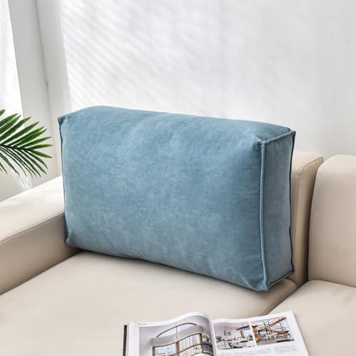 Yonwait Rectangular Headboard Pillow with Removable Cover - Blue 70x12x45cm