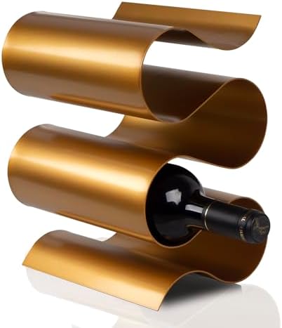 Modern Gold S-Shaped 5 Bottle Wine Rack