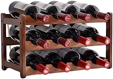 Aeumruch Freestanding 3 Tier Wine Rack for 12 Bottles