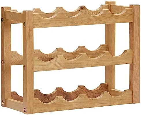 vidaXL Solid Oak Wood Wine Rack for 12 Bottles 1