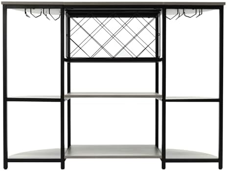 ACNAO 47 Inch Freestanding Wine Rack Table Grey 1