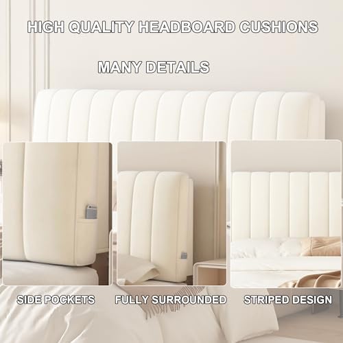 ZZYK Rectangle Upholstered Headboard Pillow for Bed