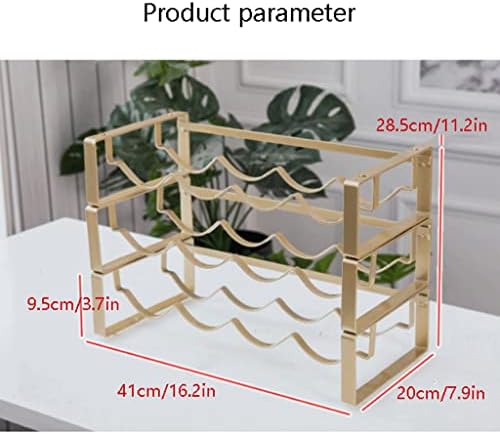 Habiba Wrought Iron Wine Rack with Groove Design