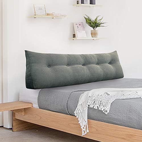 WOWMAX Corduroy Headboard Pillow 100 Cotton Grey California King