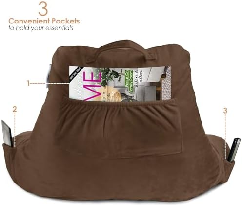 Nestl Reading Pillow with Lap Desk - Brown