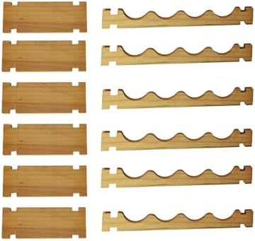 8-Tier Stackable Bamboo Wine Rack 12 Bottle Capacity
