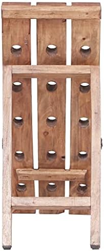 vidaXL Solid Reclaimed Wood Wine Rack - Foldaway Rustic 15 Bottles