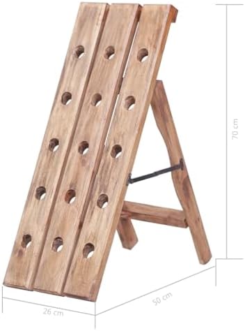vidaXL Solid Reclaimed Wood Wine Rack - Foldaway Rustic 15 Bottles